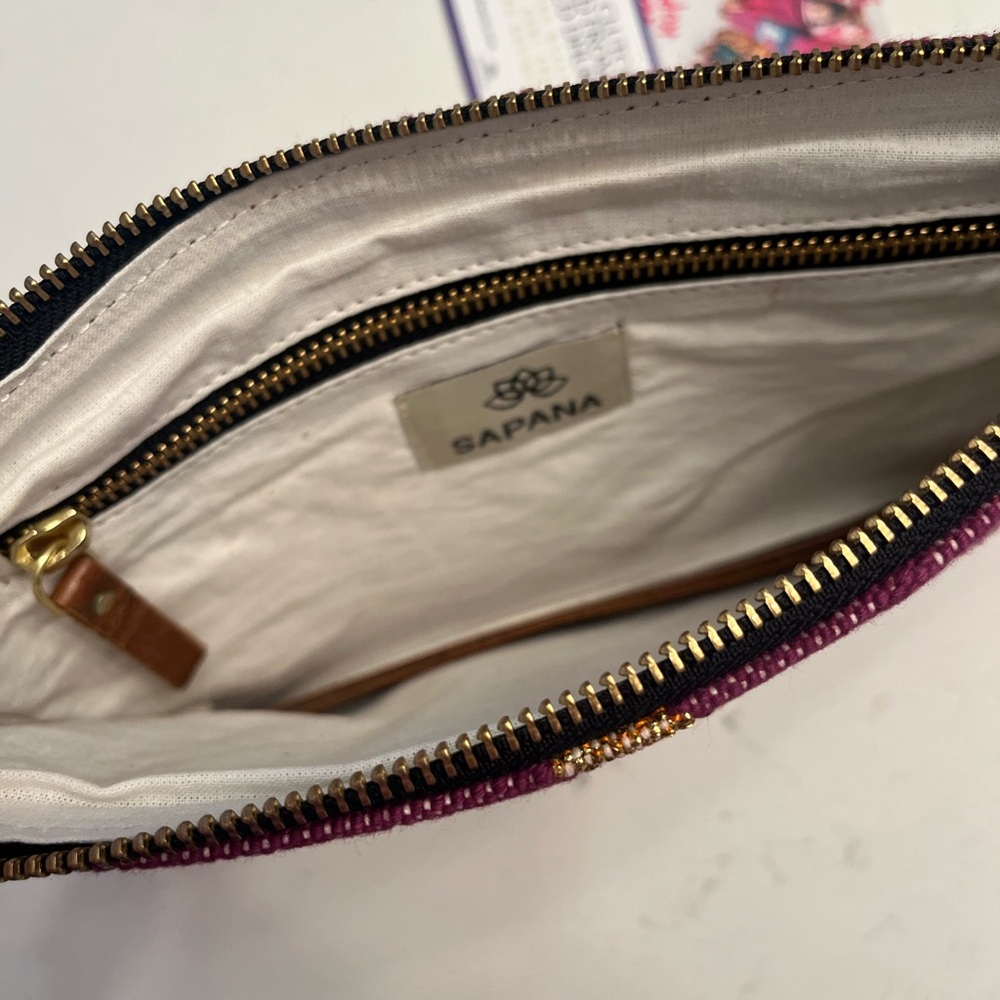 Boho purple and gold clutch or travel pouch - Picture 5 of 9